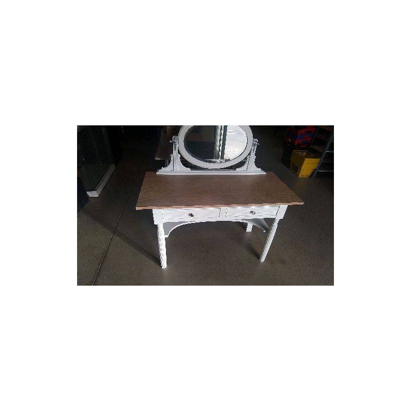 COIFFEUSE 2 TIROIRS MIROIR BISEAUTE 