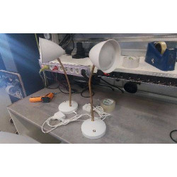 LAMPE DE BUREAU BLANC DORE...