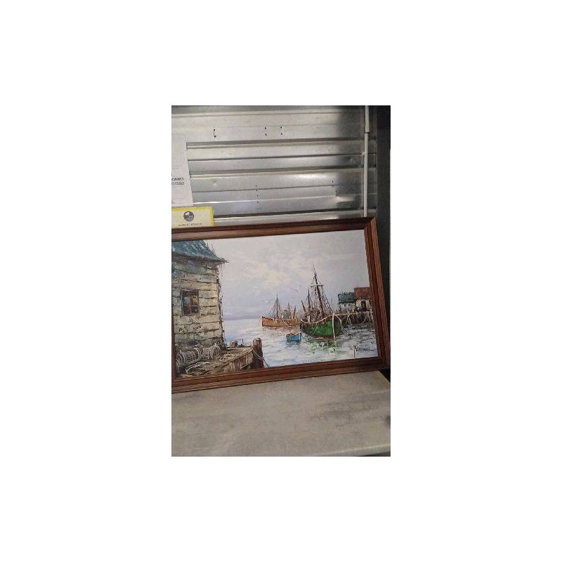 PEINTURE BATEAUX SIGNE FLORENCE/ 100X70CM