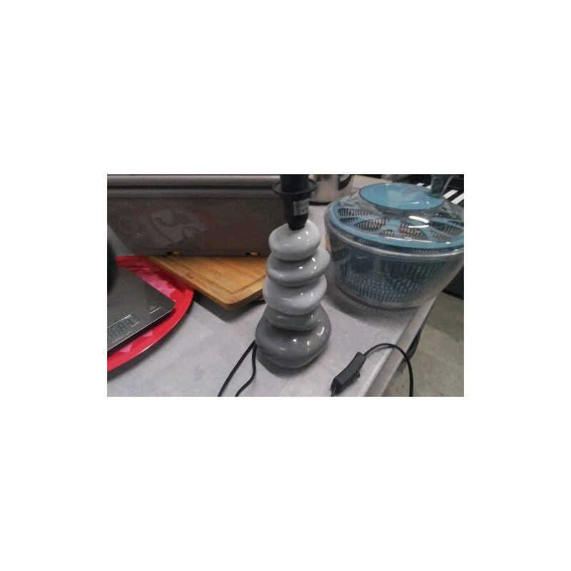 PIED DE LAMPE GALETS GRIS 