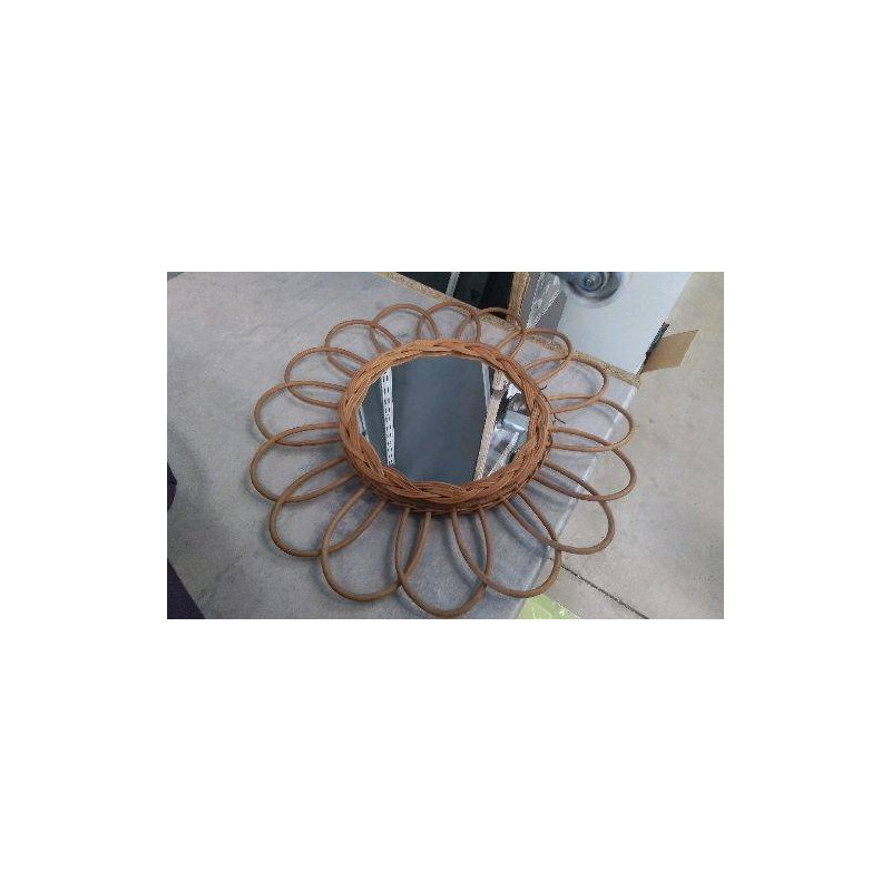 MIROIR VINTAGE ROSACE ROTIN