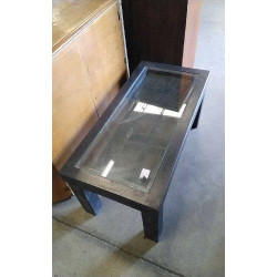 TABLE BASSE BOIS VERRE