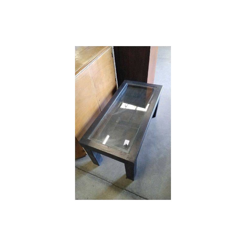 TABLE BASSE BOIS VERRE
