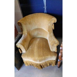 FAUTEUIL VELOURS JAUNE...