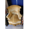 FAUTEUIL VELOURS JAUNE VINTAGE 