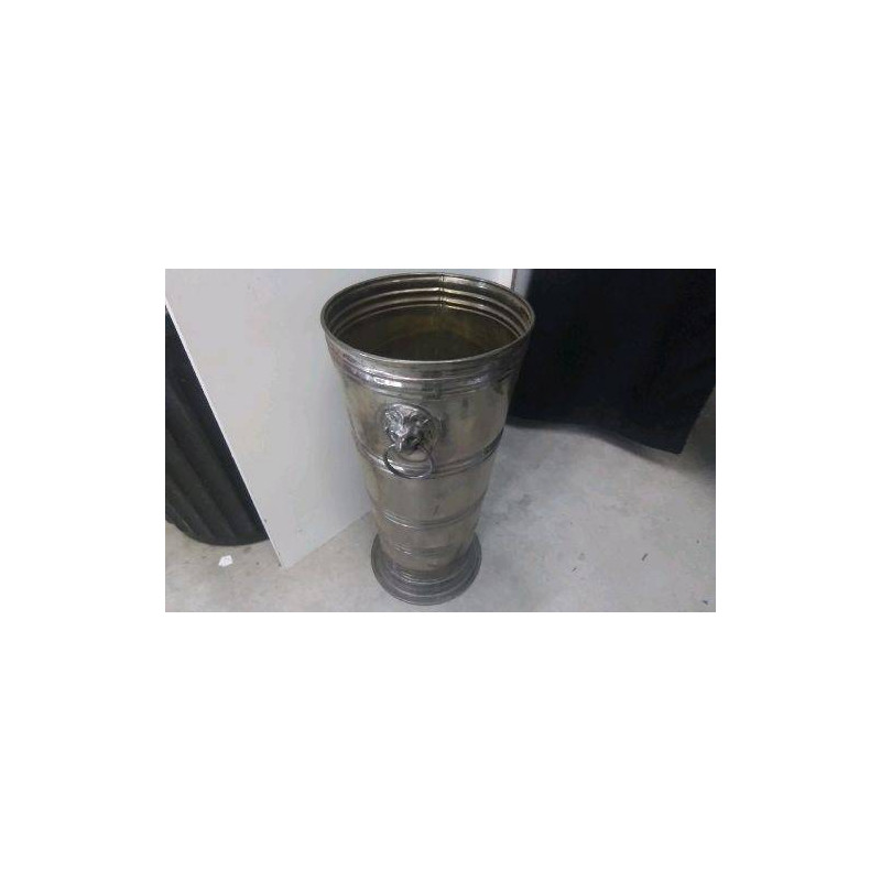 PORTE PARAPLUIE LAITON / METAL ARGENTE ( H 54CM) TETEDE LION