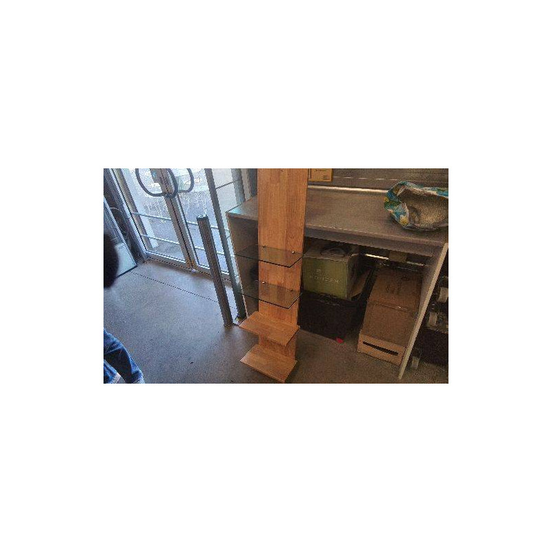 ETAGERE MURALE BOIS - VERRE ( EN L’ETAT)