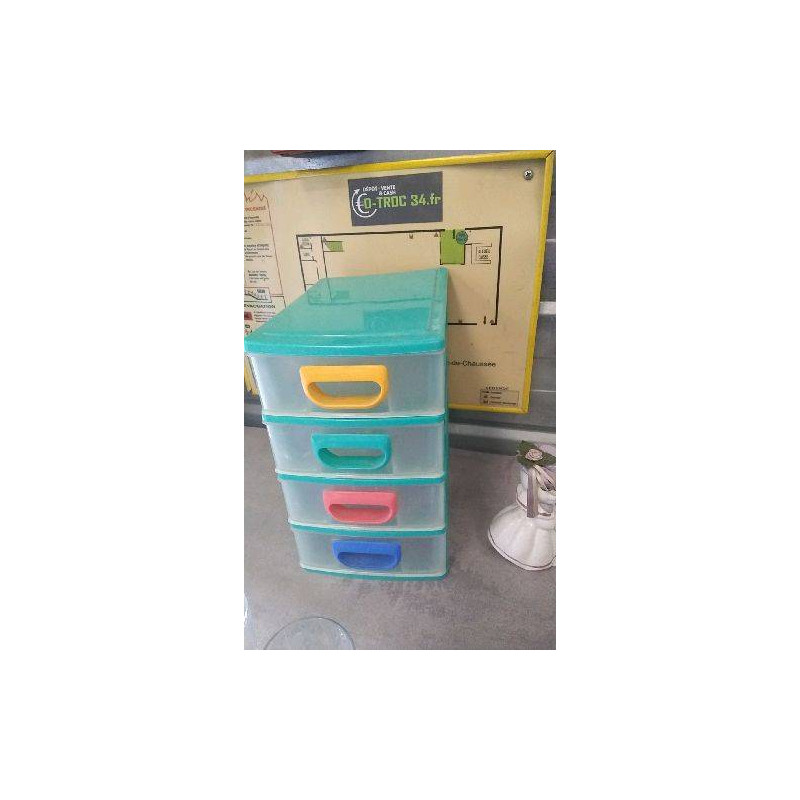RANGEMENT 4 TIROIRS PLASTIQUE PM