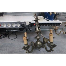 LUSTRE 5 BRANCHES ETAIN