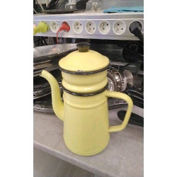 CAFETIÈRE EMAILLEE JAUNE -...