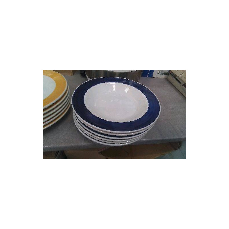 ASSIETTES CREUSES BLEUES X6
