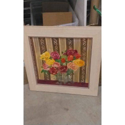 CADRE PEINTURE ROSES