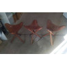 TABOURET TRIPODE BOIS ET CUIR 