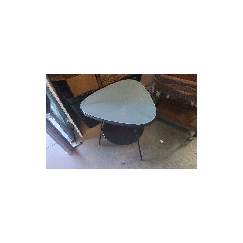 TABLE D’APPOINT TRIPOD / METAL VERRE