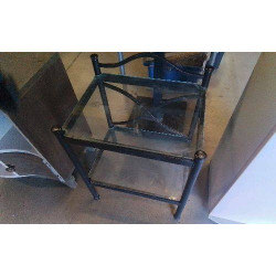 CHEVET METAL VERRE