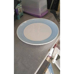 PLAT ROND BLEU ET BLANC 