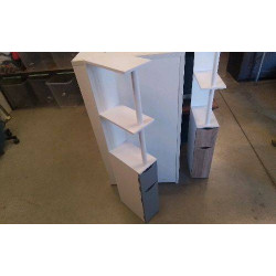 MEUBLE FIN SDB GRIS- EN L’ETAT