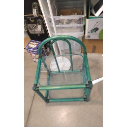 CHEVET ROTIN VERT / VERRE 