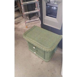 CHEVET 2 TIROIRS VERT - ROTIN