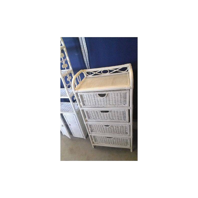 COMMODE ROTIN 4 TIROIRS