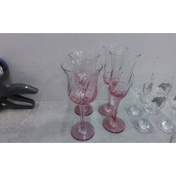 VERRES PIED ROSE X4