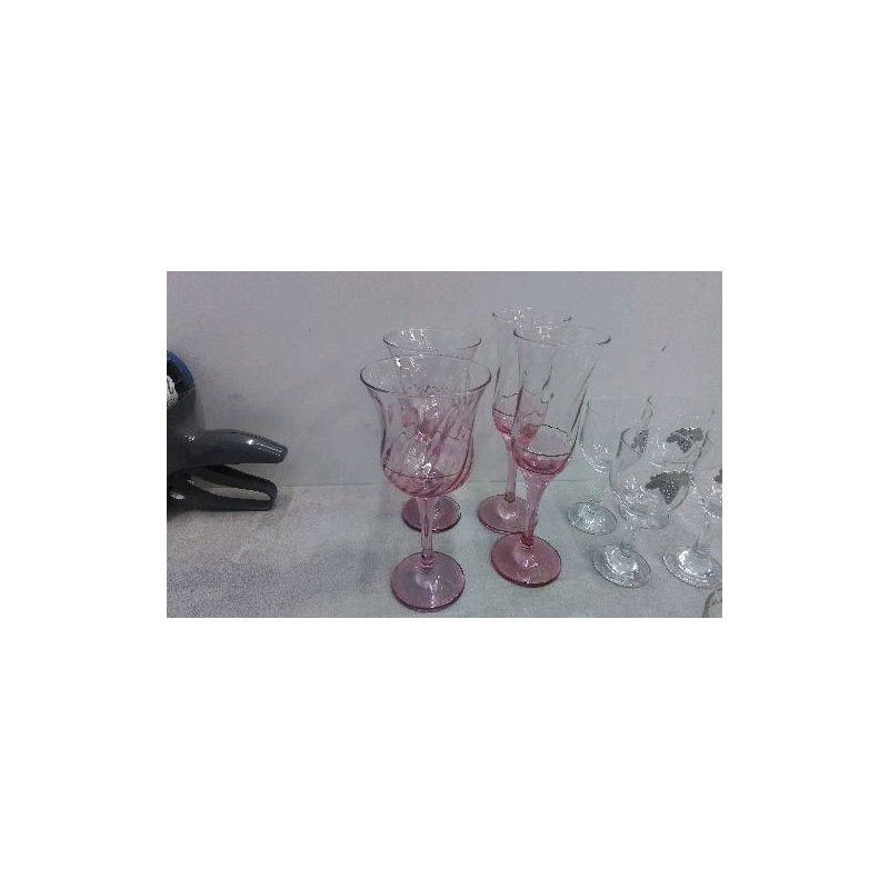 VERRES PIED ROSE X4