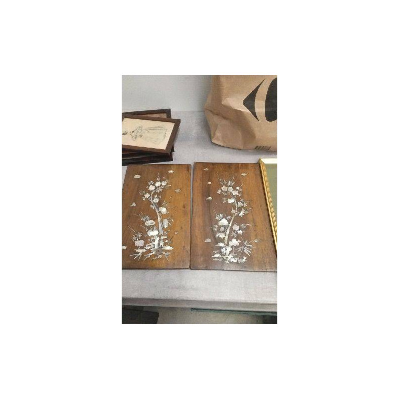 CADRE DECO BOIS ET NACRE 