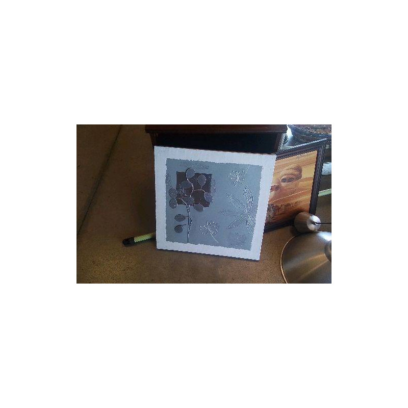 TOILE CARREE BLANCHE GRISE