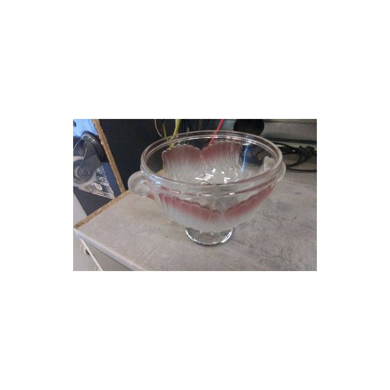 COUPE A FRUITS VERRE CYGNE 