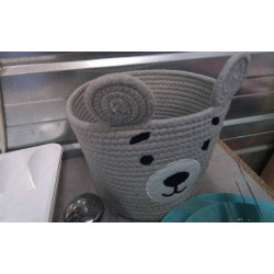 PANIERE OURSON GRIS PM