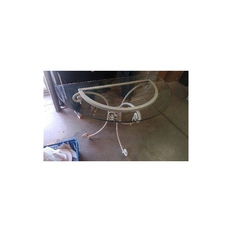 CONSOLE FER VERRE BISEAUTE 