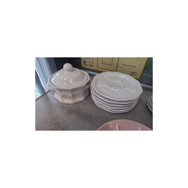 ASSIETTES A FONDUE + SALADIER 
